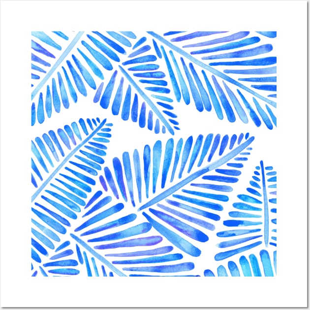 Blue Banana Leaves Wall Art by CatCoq